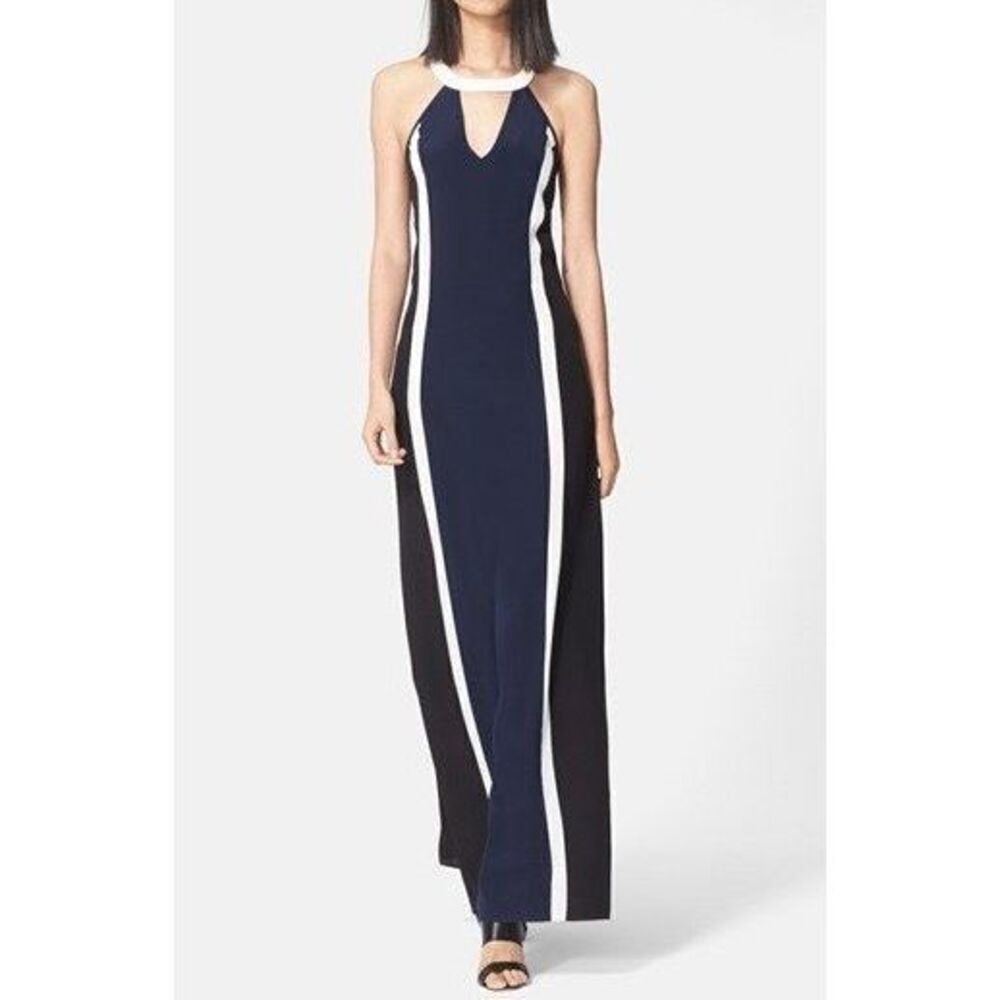 Jay Godfrey 'Simons' Paneled 100% Silk Maxi Lined Evening Dress Women's Size 4